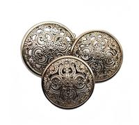 10 Pcs Hollow Metal Button Black Sliver Gold Buttons Round Decorative Button for Clothes Sewing Accessories