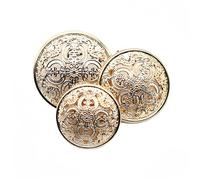 10 Pcs Hollow Metal Button Black Sliver Gold Buttons Round Decorative Button for Clothes Sewing Accessories