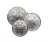 10 Pcs Hollow Metal Button Black Sliver Gold Buttons Round Decorative Button for Clothes Sewing Accessories