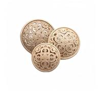 10 Pcs Hollow Metal Button Black Sliver Gold Buttons Round Decorative Button for Clothes Sewing Accessories