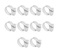 10 Pcs Hose Clips 6-12mm, Adjustable Jubilee Clips, 304 Stainless Steel Hose Clamp, Set for Garden, Pool, Pipe