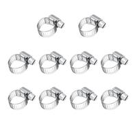 10 Pcs Hose Clips 6-12mm, Leryati Small Hose Pipe Clips Clamps, 304 Stainless Steel Hose Screws Clips Worm Drive Pipe for Workholding Devices Tube Pipe Clamps