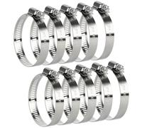 10 Pcs Hose Clips Set, 40-63mm Stainless Steel Hose Clamps Assorted Kit, Adjustabl Ducting Clamps Worm Drive Clamps for Automotive Radiator Mechanical Hose, Pipe, Tube