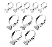 10 Pcs Hose Clips Set Adjustable 16-25mm, 21-44mm Exhaust Clamp, Range Hose Clamp Set for Hose Pipe Tube, Water Pipe, Automobile Pipe,Flexible Exhaust Hose Pipe