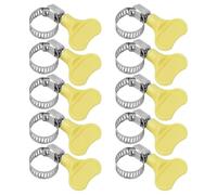 10 PCS Hose Clips with Handle, 13~19MM Adjustable Pipe Clamps, Stainless Steel Tightening Jubilee Clips for Water Pipes, Plumbing, Gas, Flexible Connections