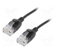 10 pcs : IBIBF - Patch cord, U/UTP, 6a, OFC, PVC, black, 1m, RJ45 plug,both side
