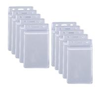 10 Pcs ID Card Holders,Clear Vertical A6 Plastic Wallet Badge Holder Large Wallets Pouch Sleeves Extra Transparent Waterproof Portrait Durable Volunteer Permit Document Plastic Hold,for Pass Cards