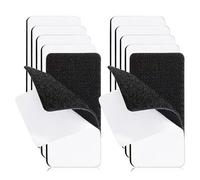 10 Pcs Industrial Strength Sticky Pads,Heavy Duty Double Sided Adhesive Tapes & Damage-Free Hook Loop Fasteners,Reusable Wall Hanging Pads for Mounting, Securing Items on Walls, Tiles, sofa(Black)
