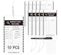 10 PCS Inspection Record Tag with 50 Ties Plastic Safety Inspection Tags with Marker 15x8 cm Equipment Check Tags Equipment Safety Inspection Sign for Universal Application Equip Safety Indoor Outdoor