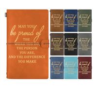 10 Pcs Inspirational Leather Notebook, Employee Appreciation Journal Bulk, 12 x 20 cm Refillable Thank You Gift Writing Notebook, Travel Journal Gifts for Teacher Nurse Volunteer Colleague Coworker