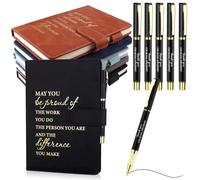 10 Pcs Inspirational Notebooks Ballpoint Pens Gifts Set Motivational Quote Leather Journal Thank You Gift Pen Bulk Team Employees Appreciation Gifts for Colleague Staff Teacher Coworker Farewell Gift