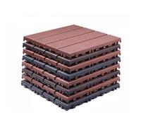 10 Pcs Interlocking Deck Tiles, Plastic Patio Flooring Outdoor Waterproof, All Weather Use for Balcony, Porch, Backyard, Poolside(Gray-B)