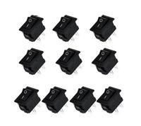 10 Pcs Iron/copper Auto Car Truck Boat Round Rocker DC 12V 16A 2-Pin ON/Off 10x15mm(Copper-10Pcs)