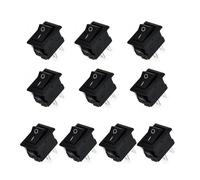 10 Pcs Iron/copper Auto Car Truck Boat Round Rocker DC 12V 16A 2-Pin ON/Off 10x15mm(Iron-10Pcs)