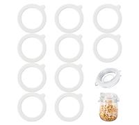 10 Pcs Jar Seals Replacement, Silicone Mason Jar Gaskets Seal, 3.74in Silicone Airtight Seals Leakproof Replacement Seal Rings for Regular Mouth Glass Bottles, Cup Lids, etc-Reusable
