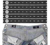 10 PCS Jean Waist Tightener Adjustable Elastic Pants Button Tightener Waist Adjuster for Loose Jean Extenders Waistband with 20 Buttons Needles and Thread Belt(Black)