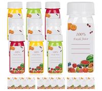 10 PCS Juice Bottles with Lids,100ml Reusable PET Small Plastic Bottles,High Seal Juice Shot Bottles,Mini Juice Bottles with Sticker,Empty Clear Drink Bottles for Storing Juices,Drinks,Water