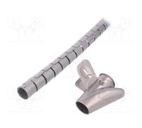 10 pcs : KAB0013 - Spiral wrapping, ØBundle : 25mm, L: 2.5m, Body: silver