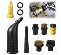 10 PCS Karcher Steam Cleaner Accessories for Karcher Window Vac Accessories SC1 SC2 SC3 SC4 and SC5 3 Round Brush 2 Large Round Brush 3 Nozzle 2 Sealing Ring for Karcher SC3 Accessories