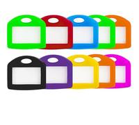 10 Pcs Key Covers Caps,Key Coloured Caps,Colorful Keys Easy Identifiers Classification Toppers Durable Colored Flexible Square Key-Covers with Labels Tag for House,Office Identify Function Key-Topper