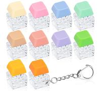 10 PCS Keyboard Fidget Toy, Fidget Keyboard Keychain for Adults, Keyboard Decompression Button Finger Clicker Toys for Adult to Relief Stress (Multicolor)