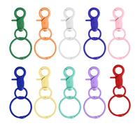 10 Pcs Keyrings Swivel Lobster Clasps with Key Ring Hoops, Keyring Clips, 1.2 inch Key Chain Clips Hooks, Key Ring Clips and Keyring Rings, Colorful Keychain Hooks for Jewellery Making Crafts
