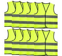 10 Pcs Kids Hi Vis Vests Child High Visibility Reflective Vest Children Hi Vis Safety Vests with Reflective Strips for Kids Outdoor Activities (XL)