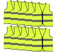 10 Pcs Kids Hi Vis Vests Child High Visibility Reflective Vest Hi Vis Safety Vests with Reflective Strips for Children Outdoor School Traffic Activities (XL(52 x 53 cm, 13-15 Years)