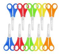 10 Pcs Kids Scissors,Children Blunt tip Safety Scissors,Children Safety Plastic Handle Handmade Preschool Training Scissor with cm-Scale for Scrapbooking Art DIY Craft Students Teaching Stationery