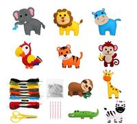 10 Pcs Kids Sewing Kit, Sewing Kit for Kids, Sew Fun Animals Felt Animals, Educational Sewing DIY Felt Craft Kit for Beginner Boys and Girls, A Birthday Gift School Opening Gift Reward
