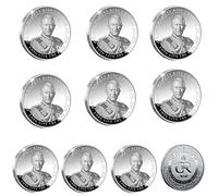 10 Pcs King Charles Coronation Coins,King Charles III Coronation Souvenirs 2023 Commemorative Coin,Silver British National Day King Stereo Embossed Printing Charles Statue UK Metal Collectibles Coins