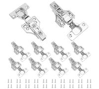 10 PCS Kitchen Cupboard Hinges, Kitchen Cabinet Hinges with Screws, Full Overlay Cabinet Hinge, Soft Close Hinge for Kitchen Cupboards, Bathroom Bedroom Dining Room