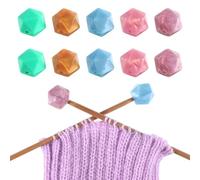 10 Pcs Knitting Needle Stoppers, Hexagon Knitting Needle Point Protectors Silicone Needle End Caps Stitch Stoppers for Knitting Supplies Accessories