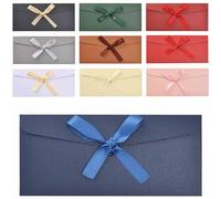 10 Pcs Kraft Paper Envelopes Vintage Envelopes Coloured Envelopes Gift Card Envelopes with Ribbon for Birthday Invitations Wedding Parties Christmas and Thanksgiving Cards 22×11cm (10 Colour)