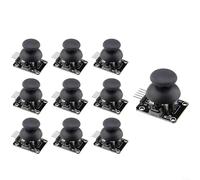 10 Pcs KY-023 Dual-Axis Joystick Module Analog Thumbstick Sensor for Arduino for Raspberry Pi Precision XY Control 3.3V-5V 5-Pin Interface Black DIY Projects Robotic Arm Remote Simulator