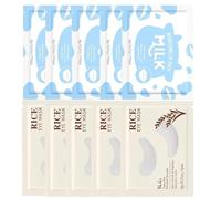 10 PCS L-ip & E-ye Mask Set, South Korea Rice Eye Patches for Puffy Eyes & Dark Circles, Overnight Hydrating Milk Lip Mask for Dry Lips, Under Eye Gel Patches, Korean Skincare Eye & Lip Care Bundle