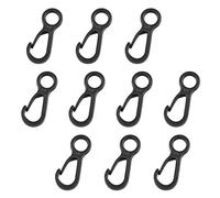 10 PCS Lanyard Hooks Bulk Small Plastic Hooks for Lanyards Snap Clip Clasp Basic Buckle Lanyard Hook for Hanging Black Tent Hooks for Lights Canopy Heavy Duty Plastic Snap Hooks Small