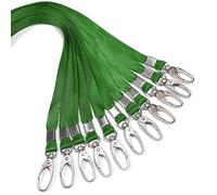 10 Pcs Lanyards Green Lanyard for Id Badges Nylon Lanyard Bulk Clip Swivel Hook for Office Id Badges Key Chains (Green)