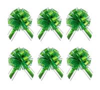 10 PCS Large Christmas Pull Bows, Green Organza Pull Bows Ribbon for Gift Box and Basket Wrapping, Wedding Party Decoration