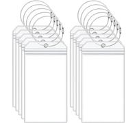 10 Pcs Large Cruise Luggage Tag Holder, 19.5 x 10.3cm Clear Waterproof Luggage Label Holders with Silver Wire Ring for Cruise Ships Suitcase Bag