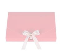 10 Pcs Large Gift Box with Lid Cardboard with Gift Boxes Large Closure Party Boxes for Present with Silk Ribbon Wrapping Box for Weddings Christmas Birthday Holidays Valentines Day, 26 x 17.5 x 3 cm