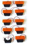 10 pcs LED 12V Amber Yellow Orange Side Marker Indicator Lights with Bracket For Truck HGV Trailer Lorry Bus Cab Van