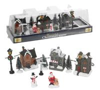 10 Pc LED Light Up Christmas Scene Festive Town Illuminated Decoration