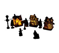 10 Pc LED Light Up Christmas Scene Festive Town Illuminated Decoration