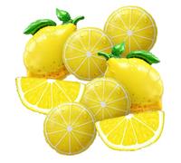 10 Pcs Lemon Foil Balloons Set Yellow Fruit Mylar Balloon for Main Squeeze Bridal Shower Summer Lemonade Fruit Theme Birthday Freshly Graduated Lemon Decor