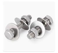 10 Pcs Lengthening Screw M6 DIN933 304 Stainless Steel Outer Hex External Hexagon Head Cap Bolt Screw Length 50-200mm(M6x80)