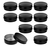 10 PCS Lip Balm Containers, Small Tins with Lids Lip Balm Tin Aluminium Tins with Lids Screw Pots Sample Pots Salve Tin with Screw Lid for Salves, Lotion Bars, Candles