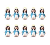 10 Pcs Little Virgin Mary Figurines Miniature Virgin Mary Doll to Hide and Seek Classic Religious Gifts for Sunday Easter Eggs Stuffers Baptism Gift (Blue)