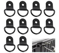 10 PCS Load Anchor D Ring Heavy Duty Tie Down Ring V Mounting Ring Lashing Eyelets Cargo Trailer Anchors for Cargo Safety in Trucks, Boats, Vans and Trailers (Black)