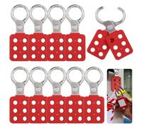 10 Pcs Lockout Hasps, 6-Hole Interlock Hasp For Multiple Management, Aluminum Insulated Lock Hasp For Maintenance, Shutdown Safety Insulation Padlock Hasp